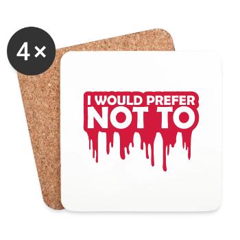 I prefer not to - Coasters (set of 4) - white - Front