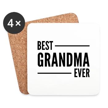 MEILLEURE GRAND-MÈRE DE TOUS LES TEMPS. CADEAU DE GRAND-MÈRE. - Dessous de verre (lot de 4) - blanc - Devant