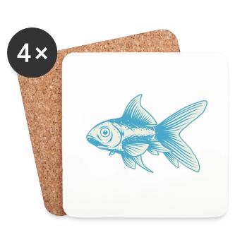 Poisson - Dessous de verre (lot de 4) - blanc - Devant