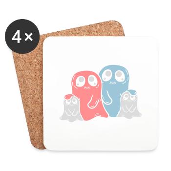 Enfants Parents Fantômes Famille - Dessous de verre (lot de 4) - blanc - Devant