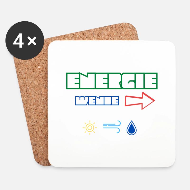 Energiewende jetzt! Erneuerbare Energie Statement - Untersetzer (4er-Set) - Weiß