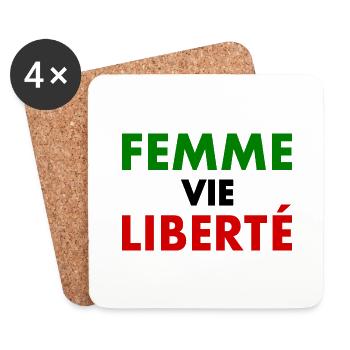 Woman life freedom - Coasters (set of 4) - white - Front