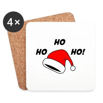 Christmas hat ho ho ho - Coasters (set of 4) - white - Front
