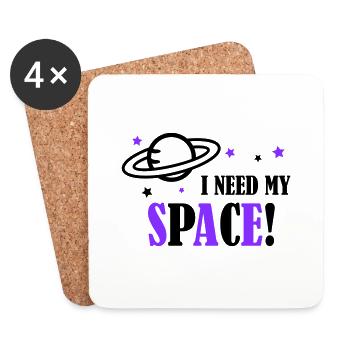 I need my Space! - Coasters (set of 4) - white - Front