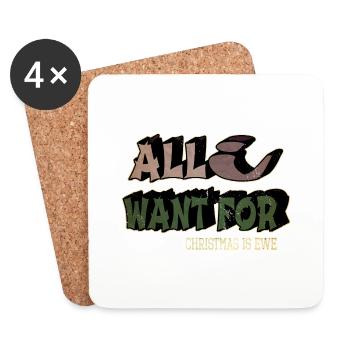 funny present fairy tail couples dinosaurs - Untersetzer (4er-Set) - Weiß - Vorne