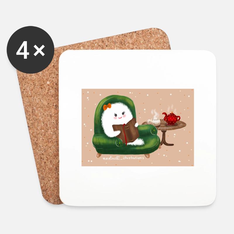 Geist chillen - Untersetzer (4er-Set) - Weiß