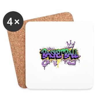 Basketball Graffiti Sprayer Basketball Sports - Coasters (set of 4) - white - Front