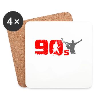 Fan de musique rock vintage des années 90 - Dessous de verre (lot de 4) - blanc - Devant