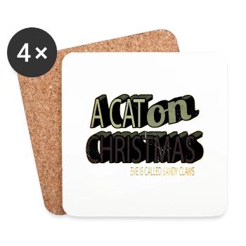 Idée cadeau blague citation cadeau de noël cadeau - Dessous de verre (lot de 4) - blanc - Devant