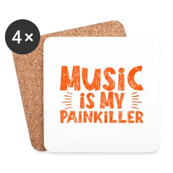 Music Is My Painkiller 3 - Untersetzer (4er-Set) - Weiß - Vorne