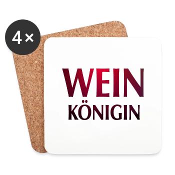 Wein Königin rot - Untersetzer (4er-Set) - Weiß - Vorne