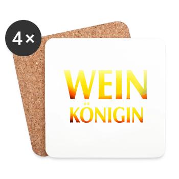 Wein Königin weiß hell - Untersetzer (4er-Set) - Weiß - Vorne