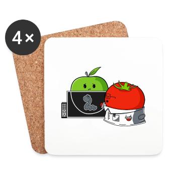 Tomaten heilen apfel - Untersetzer (4er-Set) - Weiß - Vorne