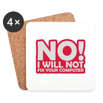 not fix your computer - Coasters (set of 4) - white - Front