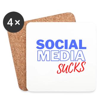 Social Media Sucks - Coasters (set of 4) - white - Front