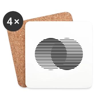 Two Circles / schwarz - Untersetzer (4er-Set) - Weiß - Vorne