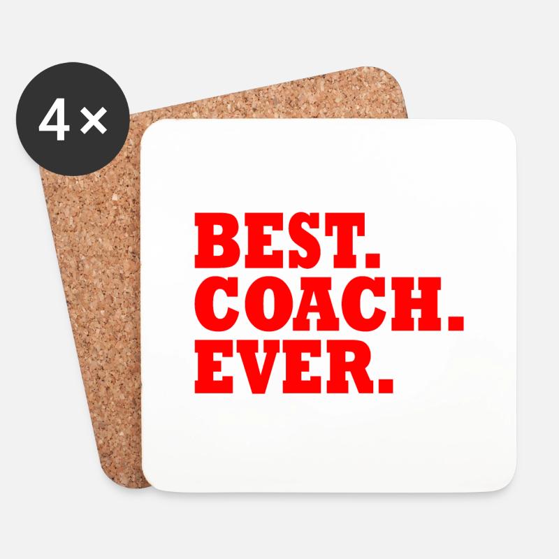 Best coach ever - Dessous de verre (lot de 4) - blanc