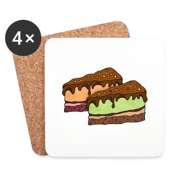 Gâteaux - Dessous de verre (lot de 4) - blanc - Devant