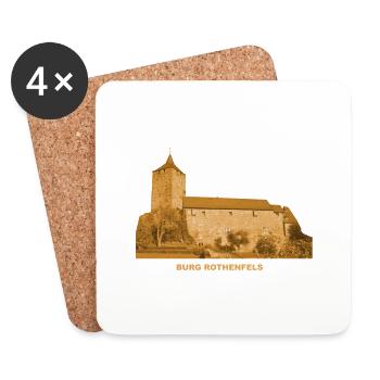 Rothenfels Burg Jugendburg Unterfranken Bayern - Untersetzer (4er-Set) - Weiß - Vorne