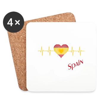 Spain heart Spanien Herz - Untersetzer (4er-Set) - Weiß - Vorne