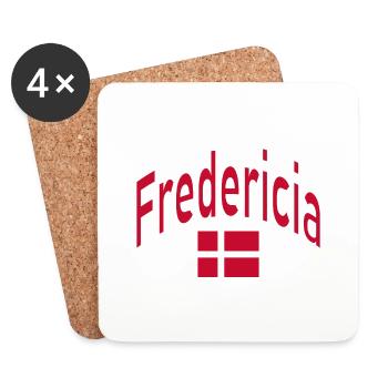 Fredericia Danemark drapeau - Dessous de verre (lot de 4) - blanc - Devant