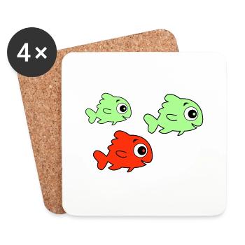 Pisces - Coasters (set of 4) - white - Front