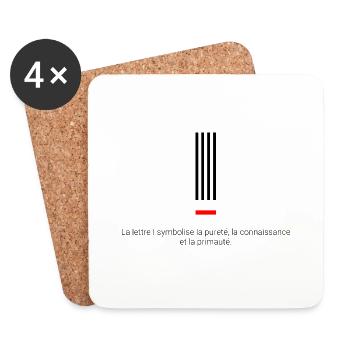 Lettre I - Dessous de verre (lot de 4) - blanc - Devant