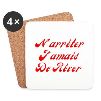 N'arrêter jamais de rêver - Dessous de verre (lot de 4) - blanc - Devant