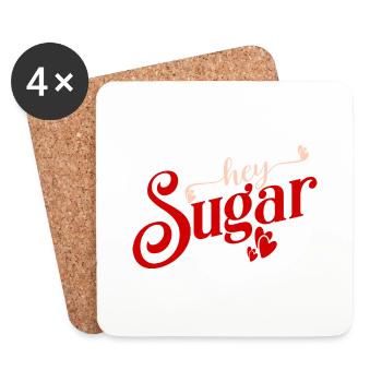 hey sugar Saint-Valentin - Dessous de verre (lot de 4) - blanc - Devant