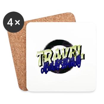 different traveling eat sleep travel travel bug - Coasters (set of 4) - white - Front