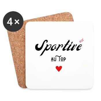 sportive au top idée cadeau - Dessous de verre (lot de 4) - blanc - Devant