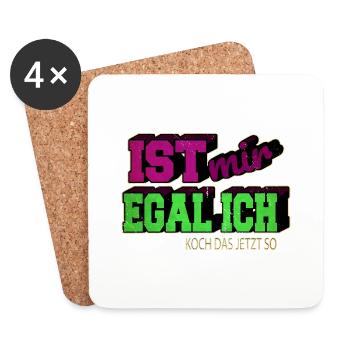 lieben geschenkidee vegetarier geburtstagsgeschenk - Untersetzer (4er-Set) - Weiß - Vorne