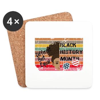 African/American Black History Month,Different but - Untersetzer (4er-Set) - Weiß - Vorne