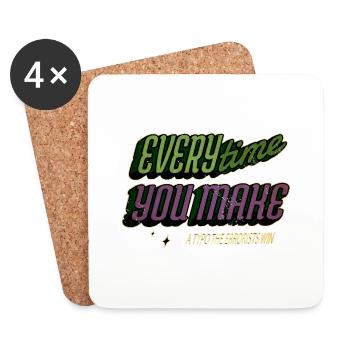 Joke Drive Roman Geek Happy Creativewriting - Dessous de verre (lot de 4) - blanc - Devant