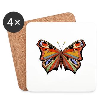 Schmetterling - Untersetzer (4er-Set) - Weiß - Vorne