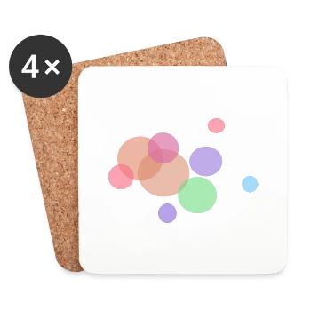 bunte Punkte - Untersetzer (4er-Set) - Weiß - Vorne