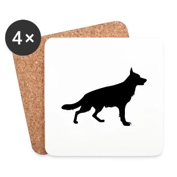 Dog Hund - Coasters (set of 4) - white - Front