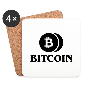 Bitcoin Trading Crypto Aktien - Untersetzer (4er-Set) - Weiß - Vorne