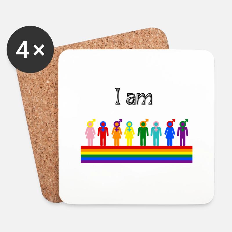 lgbtq - Untersetzer (4er-Set) - Weiß