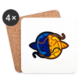Koi Yin Yang - Untersetzer (4er-Set) - Weiß - Vorne