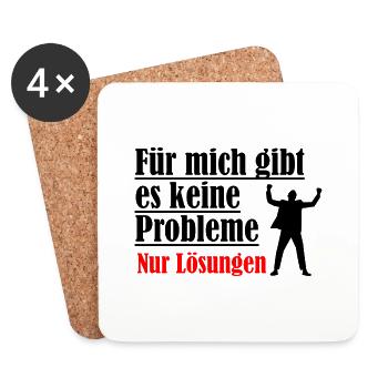 Keine Probleme nur Lösungen - Untersetzer (4er-Set) - Weiß - Vorne