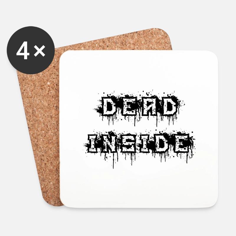 dead inside black - Untersetzer (4er-Set) - Weiß
