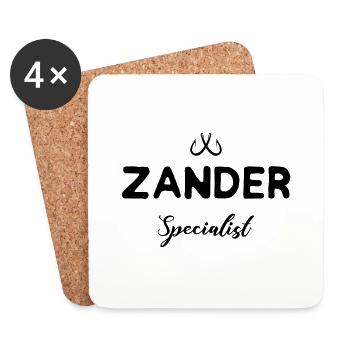Zander Specialist - Angeln, Angler - Zander - Untersetzer (4er-Set) - Weiß - Vorne