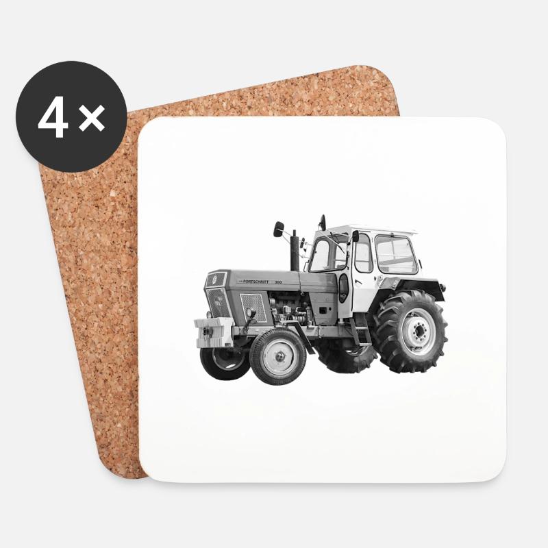 Traktor ZT300 Fortschritt Schönebeck DDR Oldtimer - Untersetzer (4er-Set) - Weiß