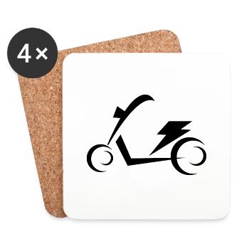 E-Scooter E-Roller Scooter - Untersetzer (4er-Set) - Weiß - Vorne