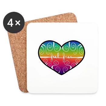 feelfreeheart - Coasters (set of 4) - white - Front