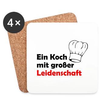 Koch mit Leidenschaft - Bringst du das Zeug mit - Untersetzer (4er-Set) - Weiß - Vorne