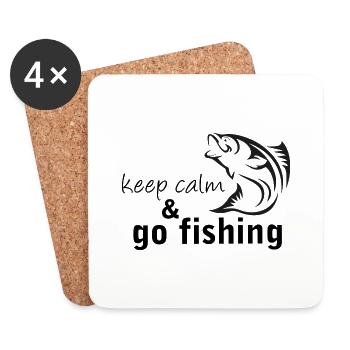 keep calm & go fishing - Untersetzer (4er-Set) - Weiß - Vorne