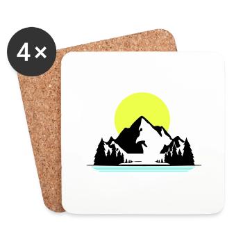 Mountains - Coasters (set of 4) - white - Front