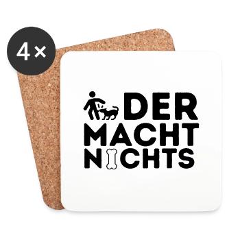 Lustiges Hunde-Design | Bissiger Hund mit Knochen - Untersetzer (4er-Set) - Weiß - Vorne